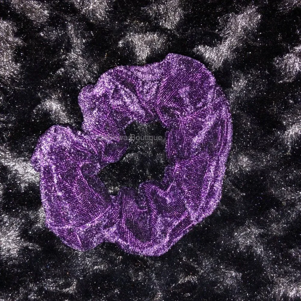 Bundle (6) Velvet & Chiffon Scrunchie   SC8110  - KIDS  Handmade NWT Boutique